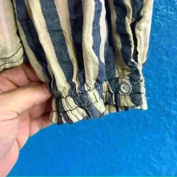 We The Free Striped Button Down Oversized Cotton Women's Shirt XS‎ - Picture 6 of 6